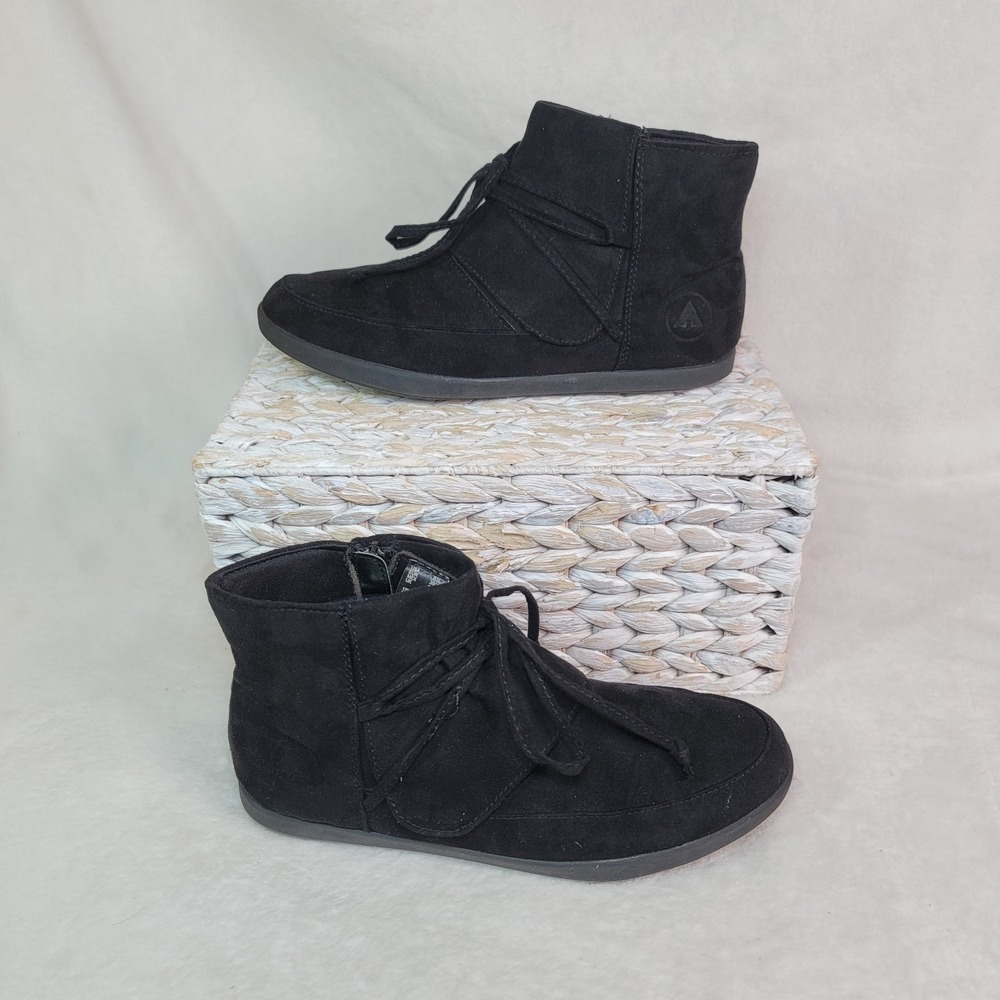 Airwalk Darley Black Lace Side Zip Booties Boots 8.5‎ Boho Whimsigoth Festival